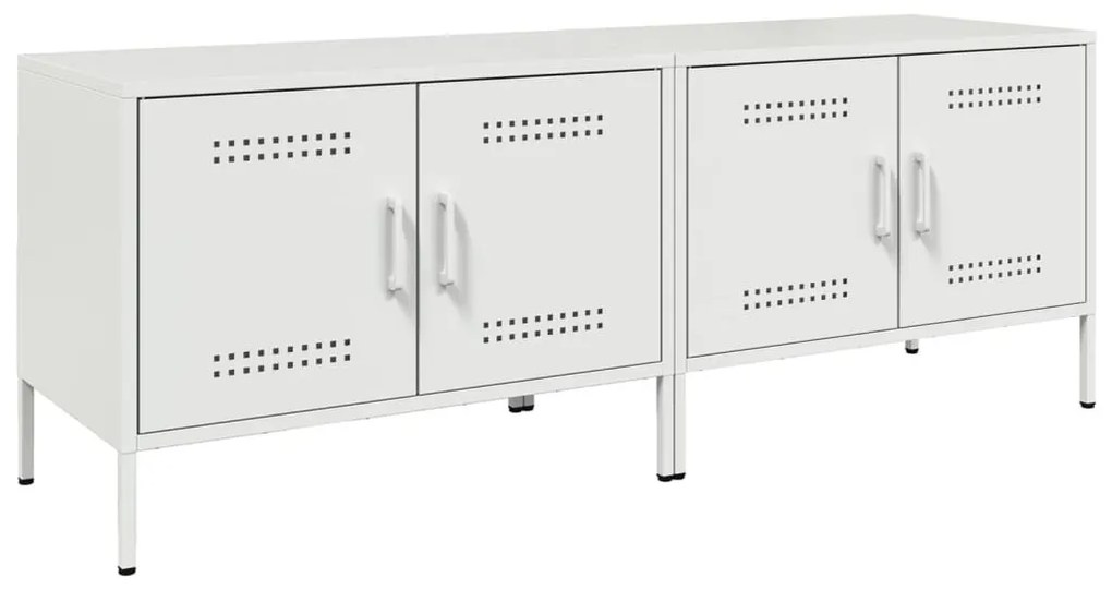 2 db fehér acél TV-szekrény 68 x 39 x 50,5 cm
