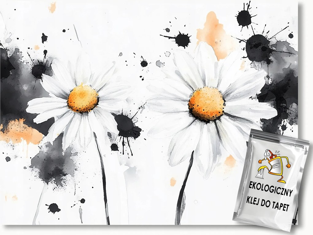 Fotótapéta Flizelina Akvarell Virágok Margaréta Kamilla Boho 250x175 ragasztó