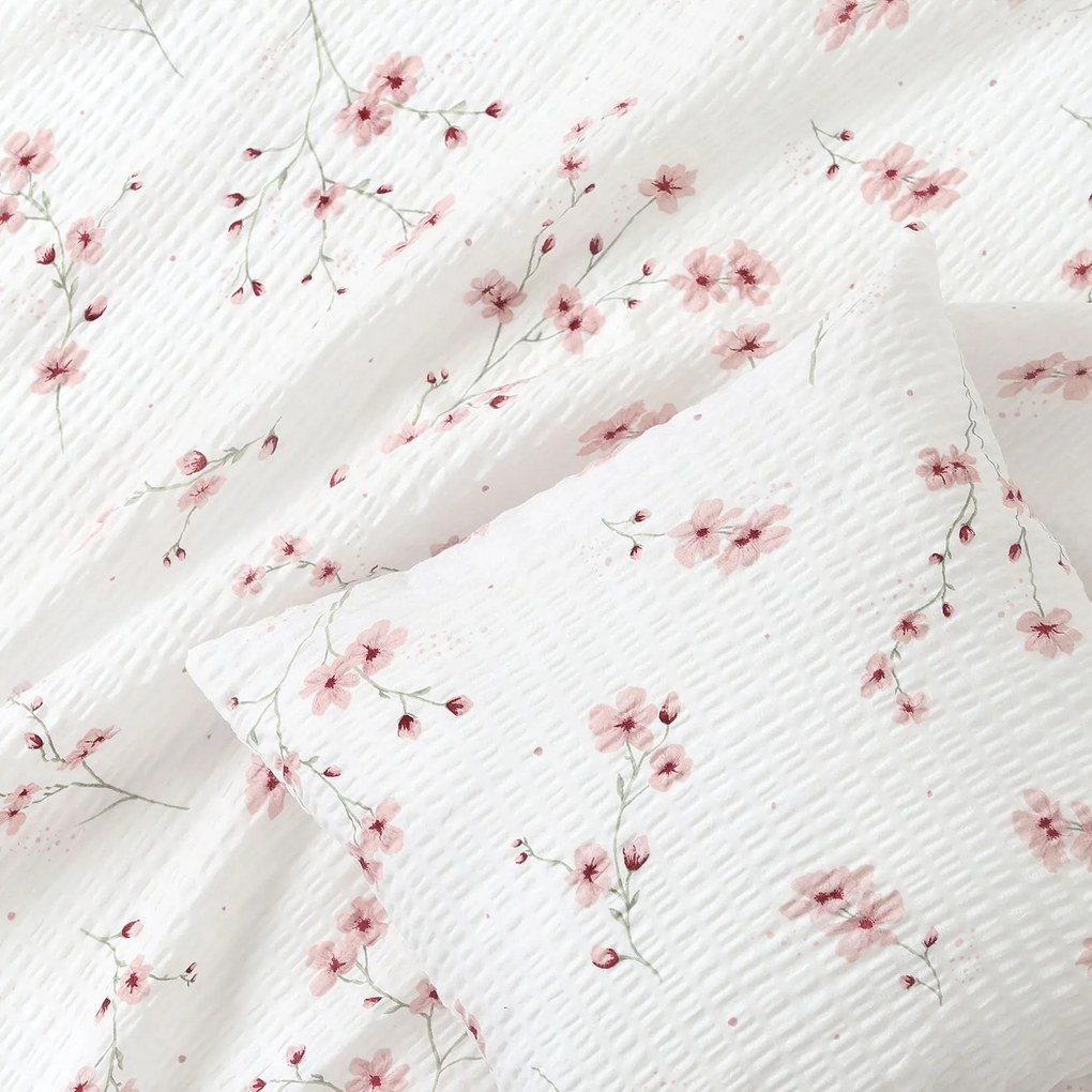 Goldea krepp párnahuzat - cseresznyevirágok 40 x 40 cm