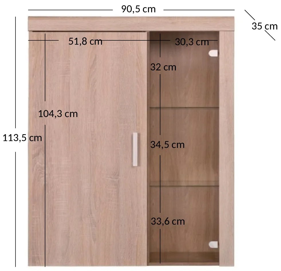 Regál Dalila 1D1W (szonoma tölgy). 1052832