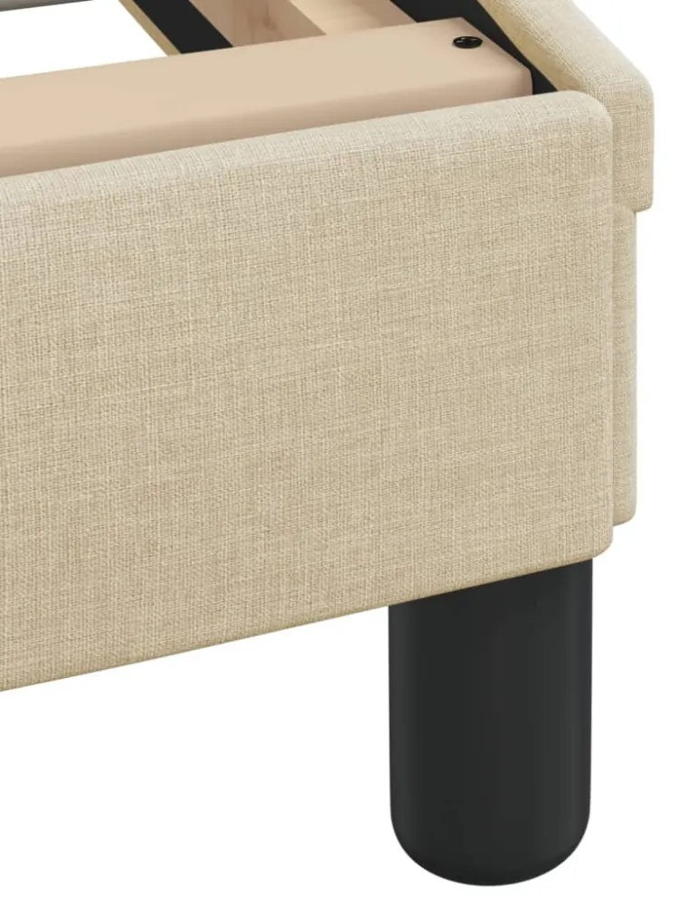 krémszínű szövet ágykeret matrac nélkül Hvar 140 x 200 cm