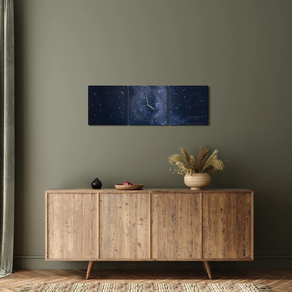Egy csillagos ég képe (órával) (90x30 cm)