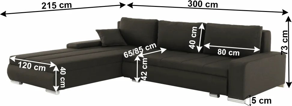 Ülőgarnitura, szövet barna, TONIKS