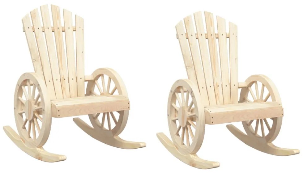 2 db tömör fenyőfa Adirondack hintaszék