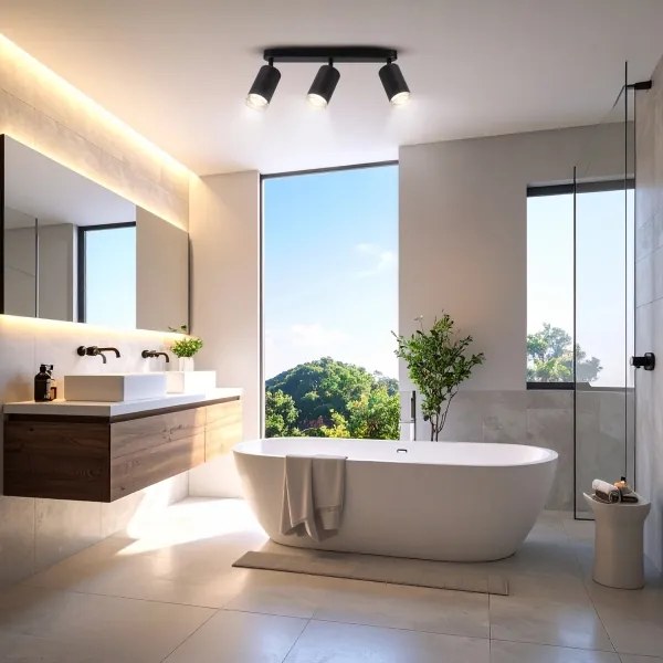 Brilagi - Fürdőszobai spotlámpa SELE 3xGU10/30W/230V IP44 fekete