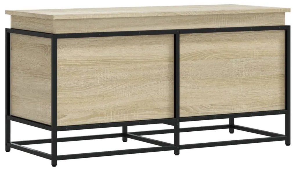 sonoma tölgy szerelt fa tárolóláda fedéllel 100x40x51,5 cm
