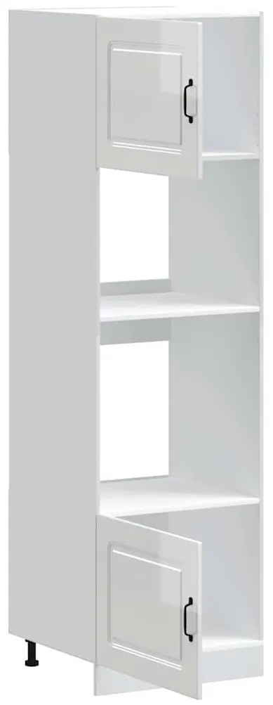 Kalmar 2 db fényes fehér színű szerelt fa sütőszekrények