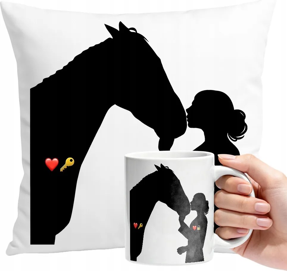 Bögre Szett Ló Párna Személyre Szabott Ajándék Szöveg