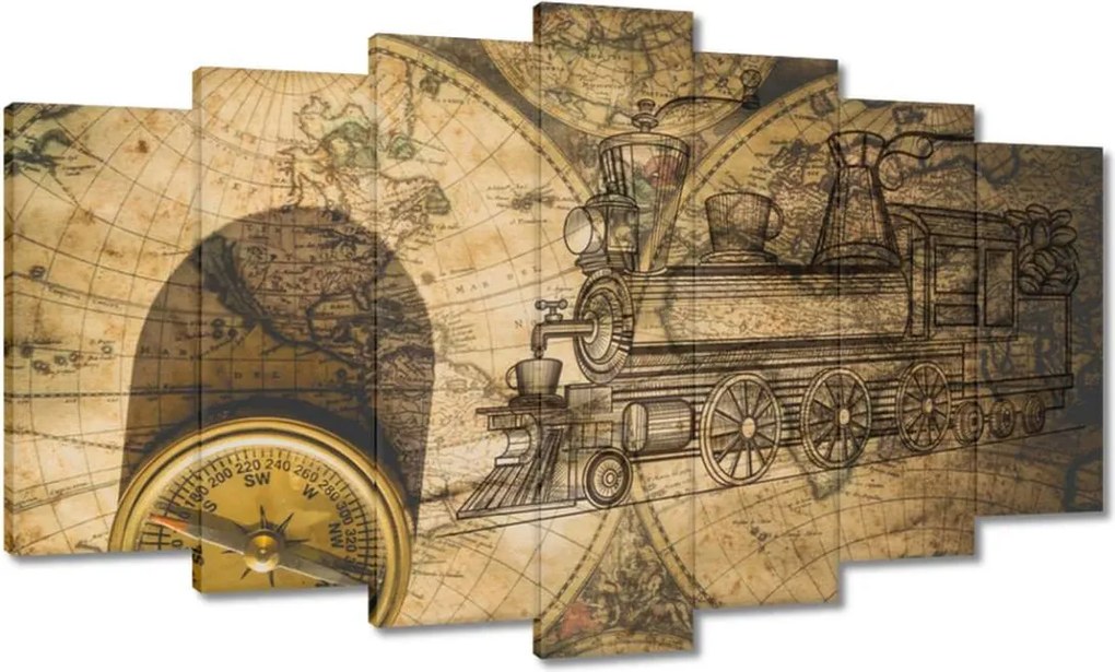 Festmények 140x80 Régi vintage térkép