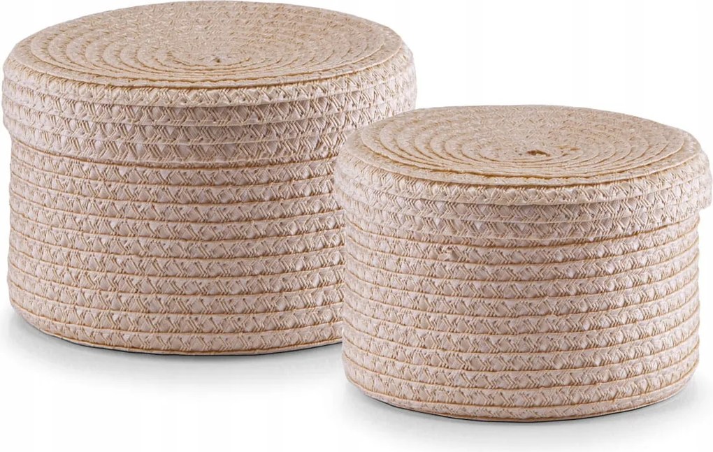 Zeller, 2 db-os kerek kosár szett fedéllel,