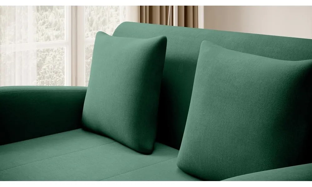 Zöld bársony kinyitható kanapé 130 cm Ario – ELTAP