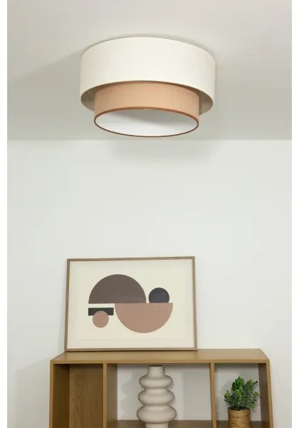 Mennyezeti lámpa NATIA 1xE27/60W/230V átm. 45 cm fehér/barna