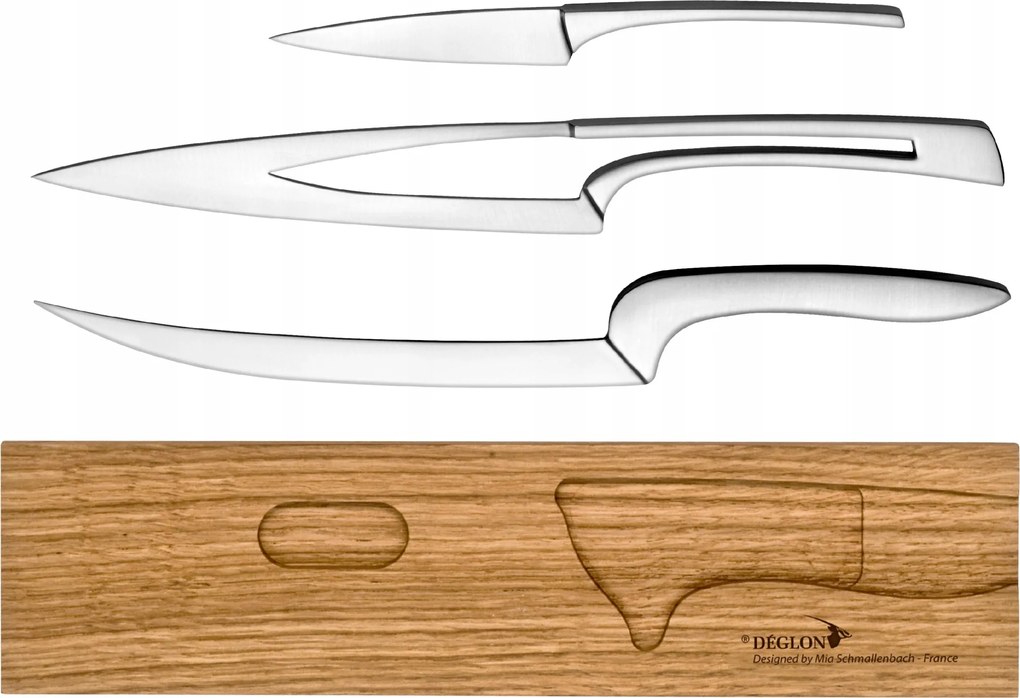 Déglon Meeting bambusz talpú dizájn késkészlet, 3 db.