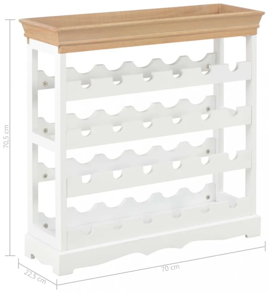 fehér MDF borszekrény 70 x 22,5 x 70,5 cm