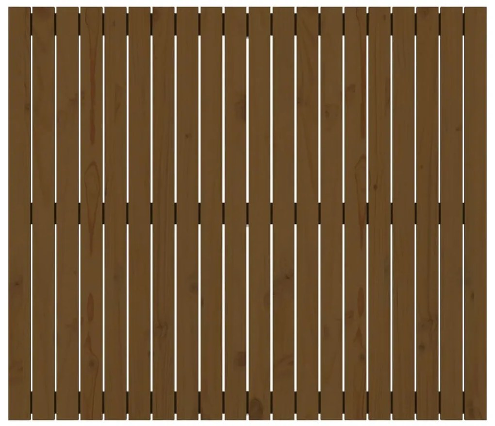 mézbarna tömör fenyőfa fali fejtámla 127,5x3x110 cm