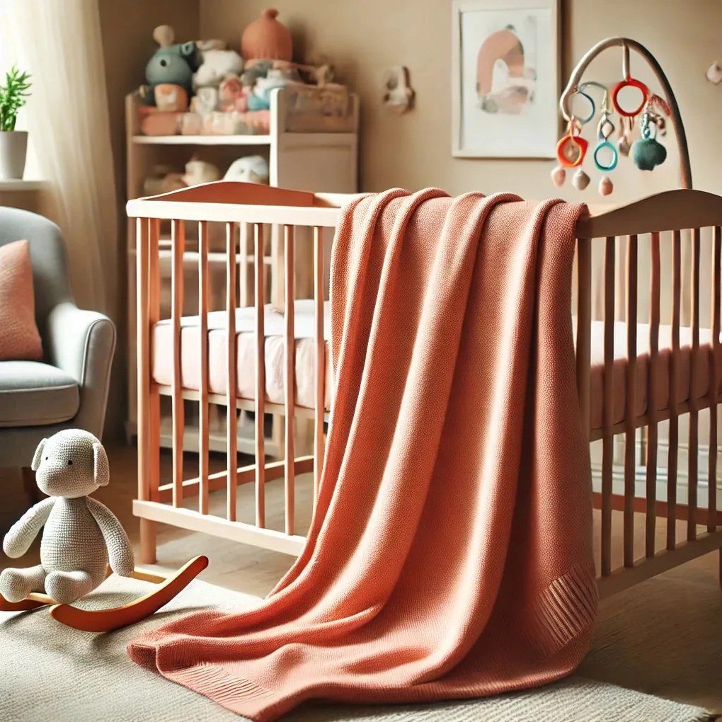 Barack színű dupla rétegű babatakaró – meleg fleece