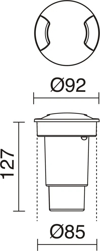 NOVOLUX 557B-G21X1A-02 BELGRADO-9 Kültéri Talajba Építhető Lámpa Fekete GU10 IP67