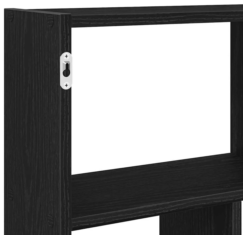 fekete szerelt fa fali kockapolc 12 rekeszes színű