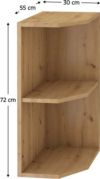Alsó nyitott szekrény, artisan tölgy, MONRO 30 D ZAK BB