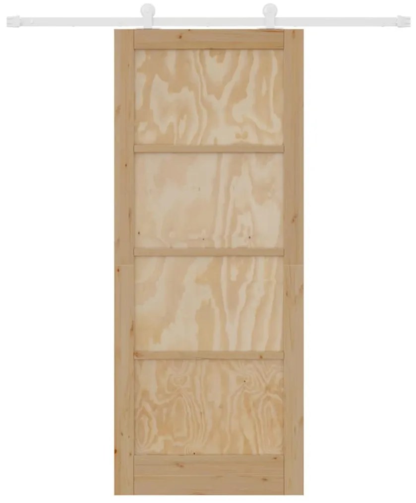 Tolóajtó Szett Természetes és fehér 86 x 211 cm