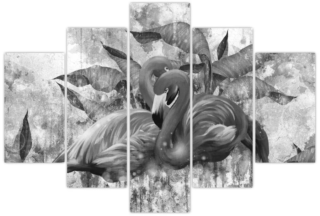 Kép - Flamingók graffiti (150x105 cm)