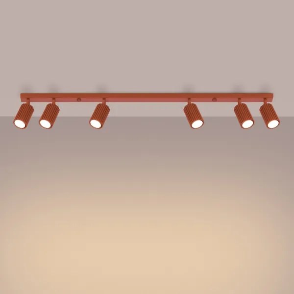 Sollux SL.1642 - Spotlámpa KARBON 6xGU10/10W/230V piros