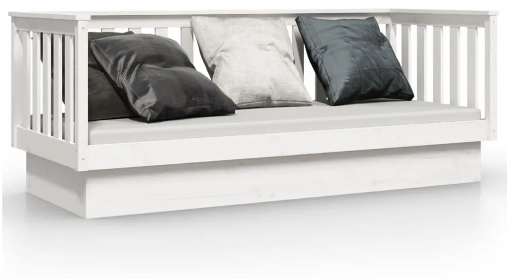 kanapéágy ágy matrac fehér 75x190 cm tömör fa fenyőfa