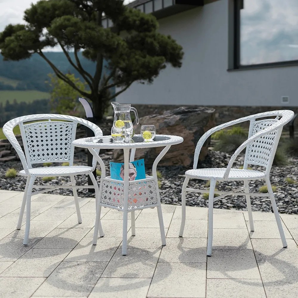 Kerti bútor szett LT3922 fehér rattan