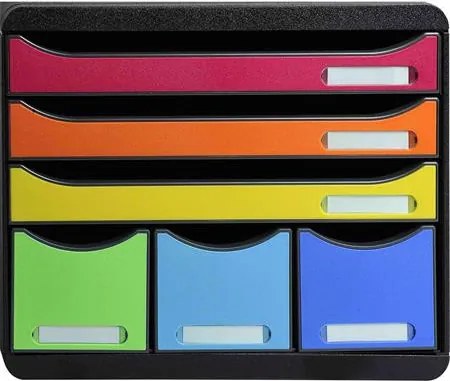 Irattároló, műanyag, 6 fiókos, EXACOMPTA Store-Box Maxi Iderama® (EX306798D)