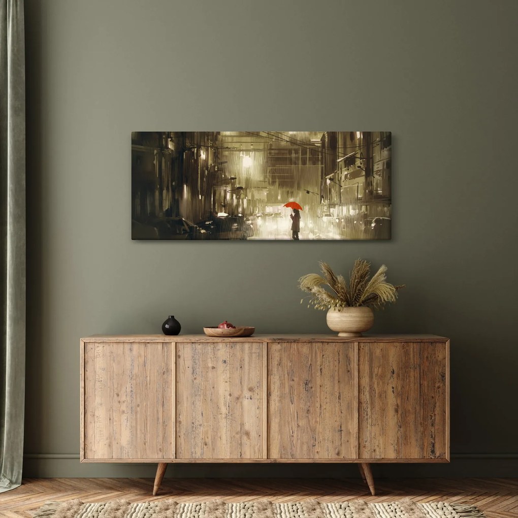Kép - Nő egy esős éjszakán (120x50 cm)