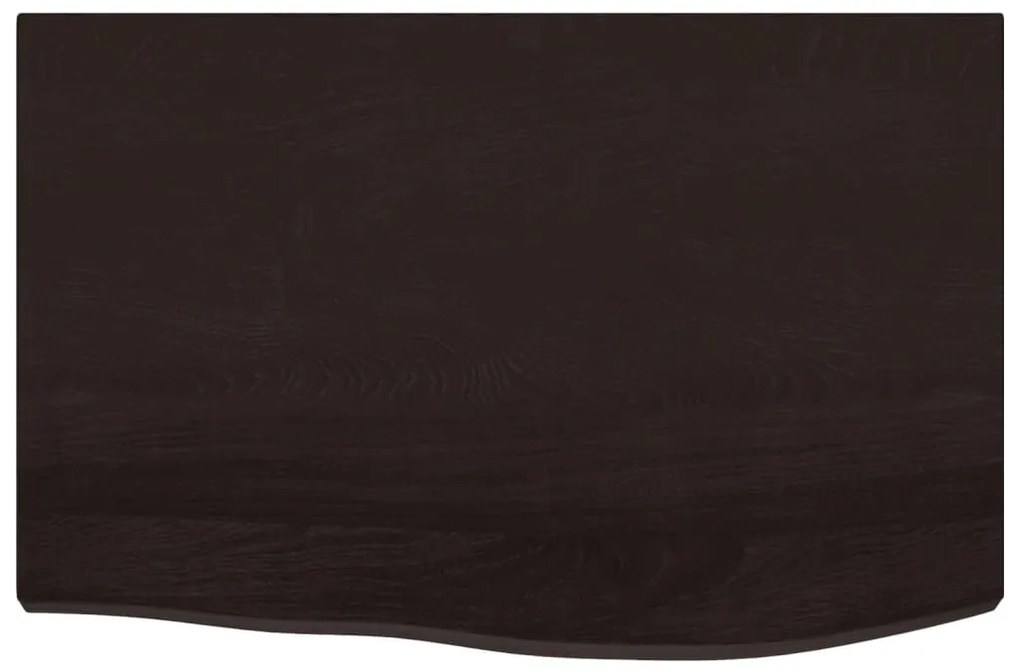 sötétbarna kezelt tömör tölgyfa asztallap 60x40x(2-4) cm
