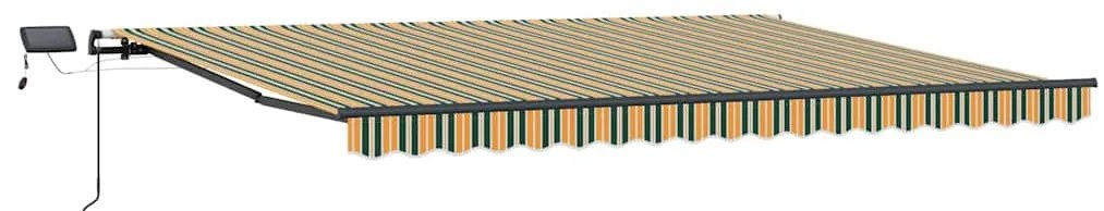 Behúzható napellenző Zöld és sárga 400 ×300 cm szövet