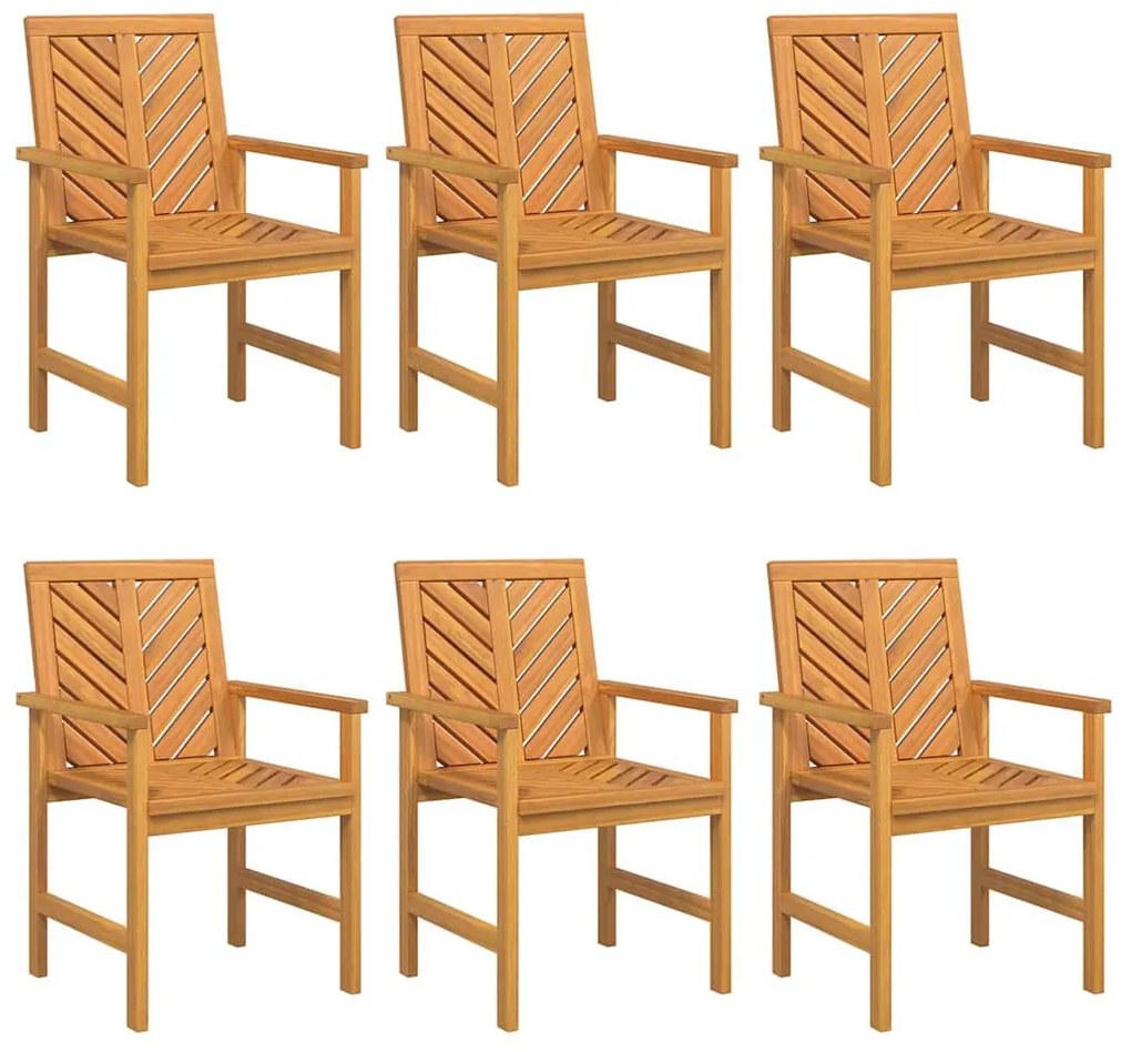 Kerti étkező székek 6 pcs Barna 59 x 62.5 x 89 cm tömör akácfa