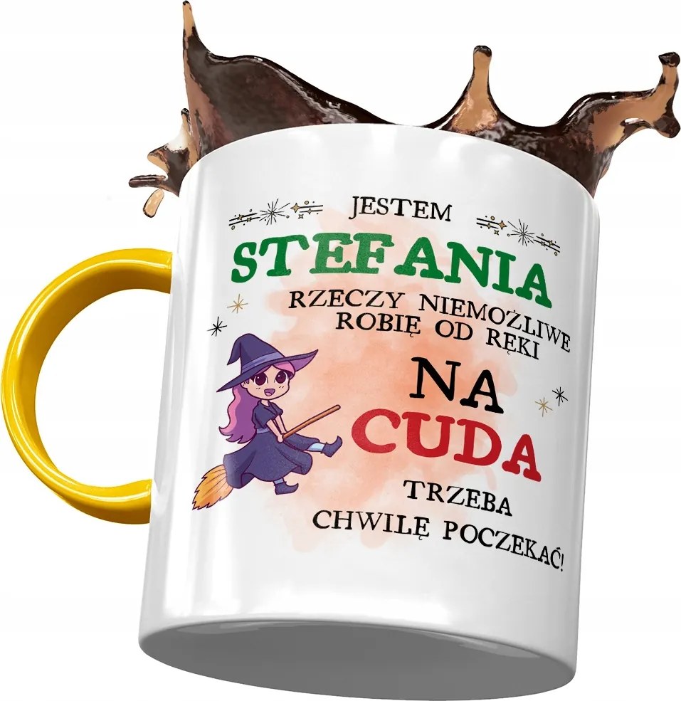 Sárga Bögre Stefánia Barátnőknek Ajándék Nyomtatott Fotóval