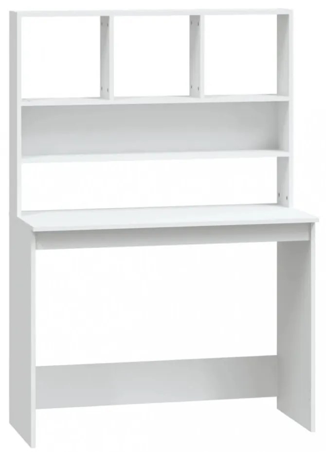 fehér szerelt fa íróasztal polcokkal 102 x 45 x 148 cm