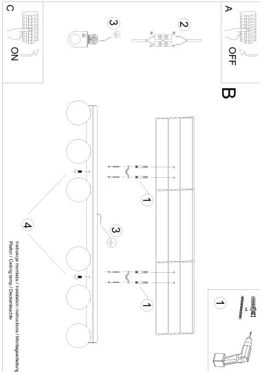 Sollux SL.1155 - Mennyezeti lámpa YOLI 6xG9/12W/230V fekete