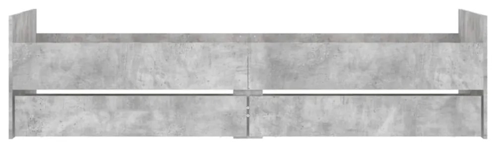 betonszürke ágykeret fiókokkal 90x200 cm