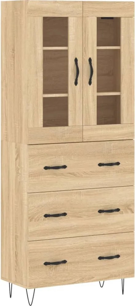 vidaXL sonoma tölgy szerelt fa magasszekrény 69,5 x 34 x 180 cm