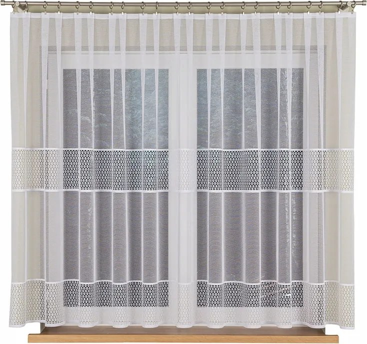 Függöny méteráru jacquard csíkos modern 4564 áttört 160cm ifjúsági