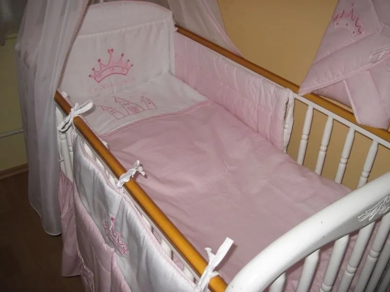 3 részes babaágynemű szett - Én Hercegnőm - bébi méret, 200 cm-es rácsvédővel - AZONNAL VIHETŐ!