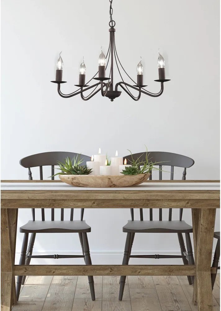 Bronzszínű fém függőlámpa ø 55 cm Country – Reality