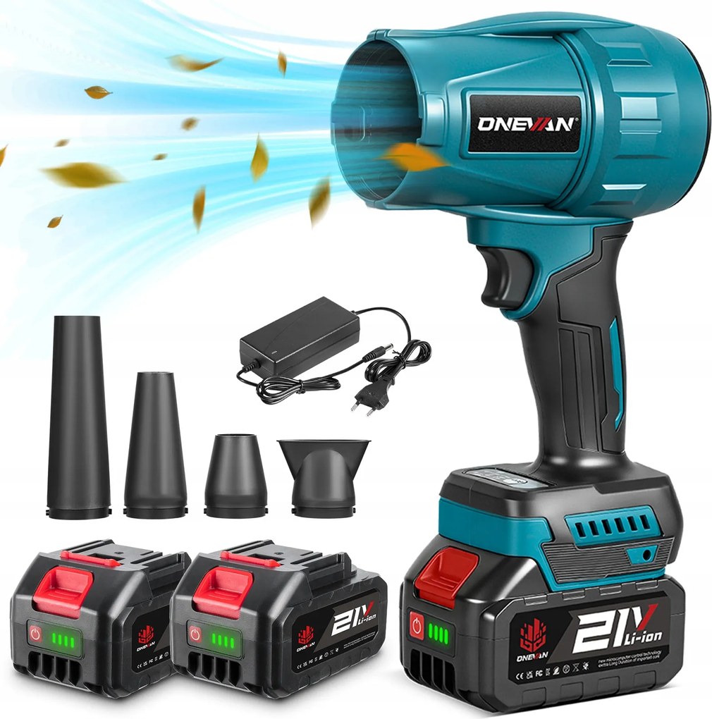 Akkumulátoros Levélfúvó kerti lombfúvó Turbo Fan 18V 2X Akku