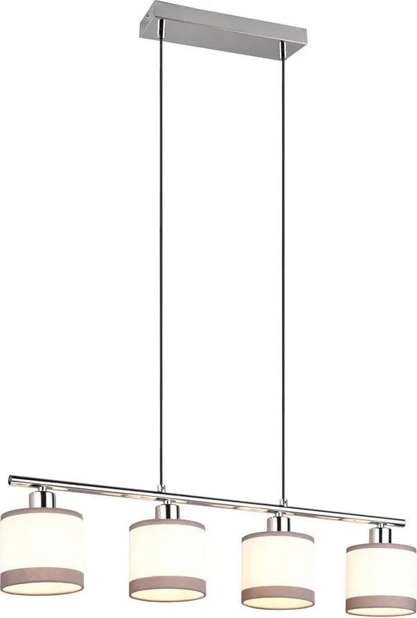 TRIO R31554006 DAVOS Többágú Függesztett Lámpa Fehér, Ezüst E14 IP20