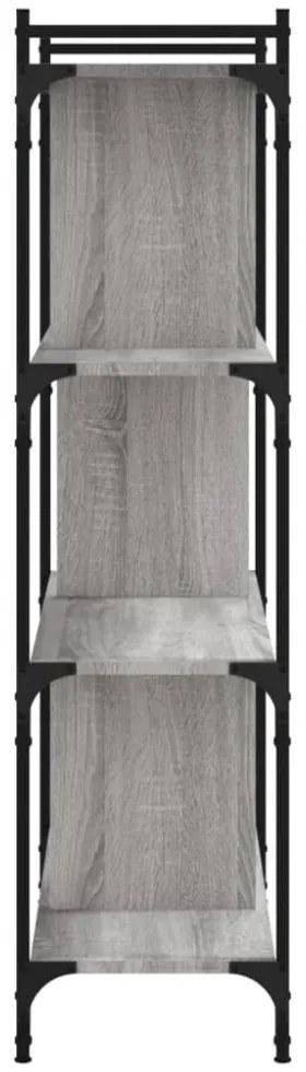 4 szintes szürke sonoma színű fa könyvespolc 76 x 32 x 123 cm