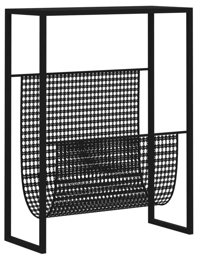 fekete acél újságtartó állvány 35 x 15 x 45 cm