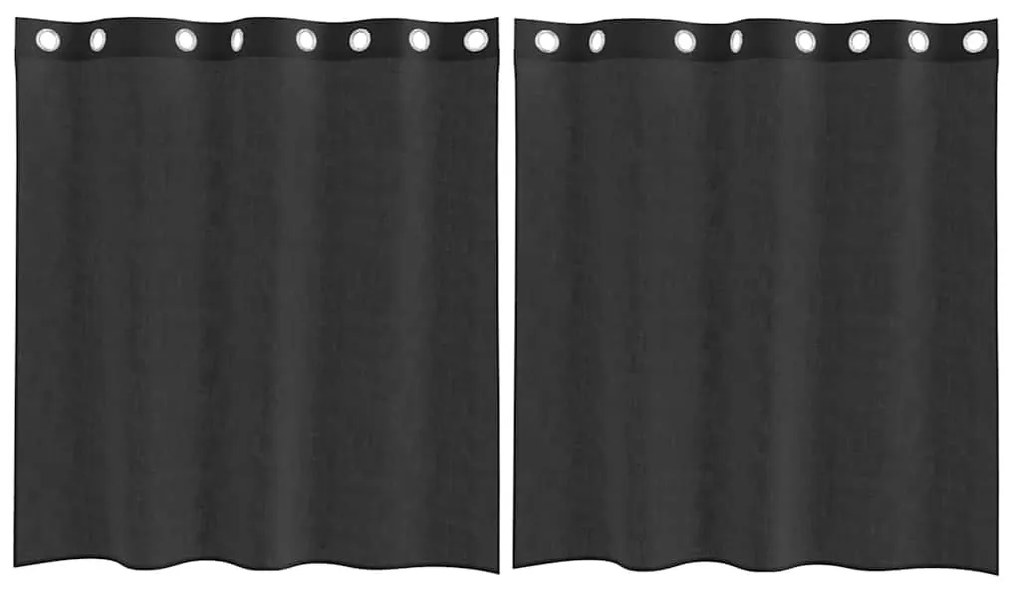 2 db fekete fátyolfüggönyök rojtokkal 140x140 cm
