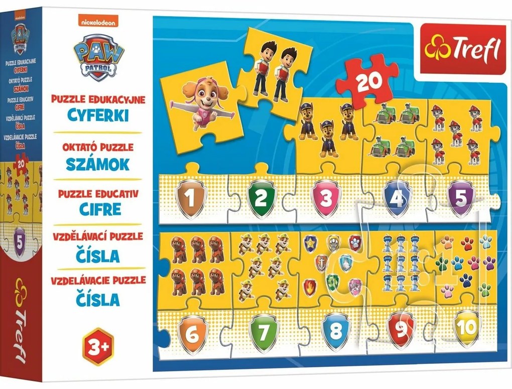 Trefl Oktatási puzzle Számok Mancs őrjárat , 20 db