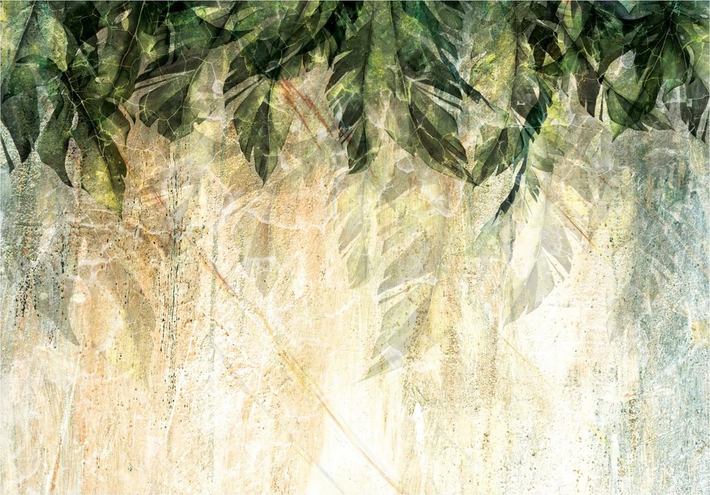 Fotótapéta Függő Levelek Retro Beton 254x184