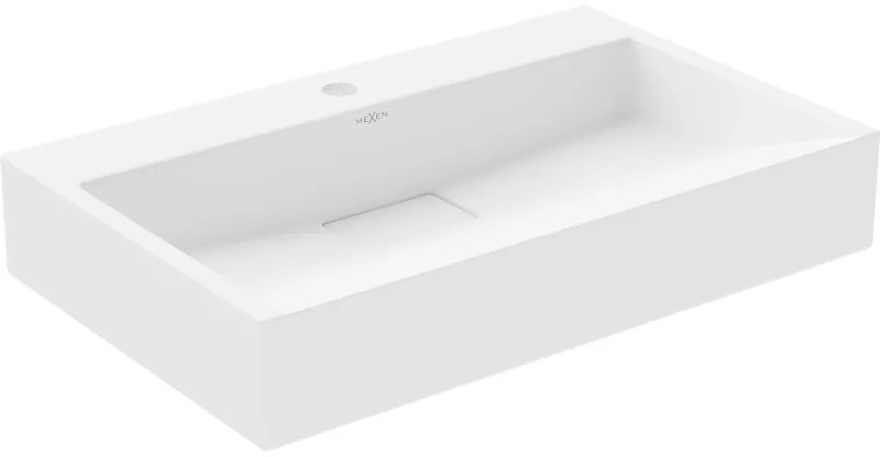 Mexen Ava pultra szerelhető konglomerát mosdókagyló 1 nyílás 60 x 38 cm, Fehér - 23016001