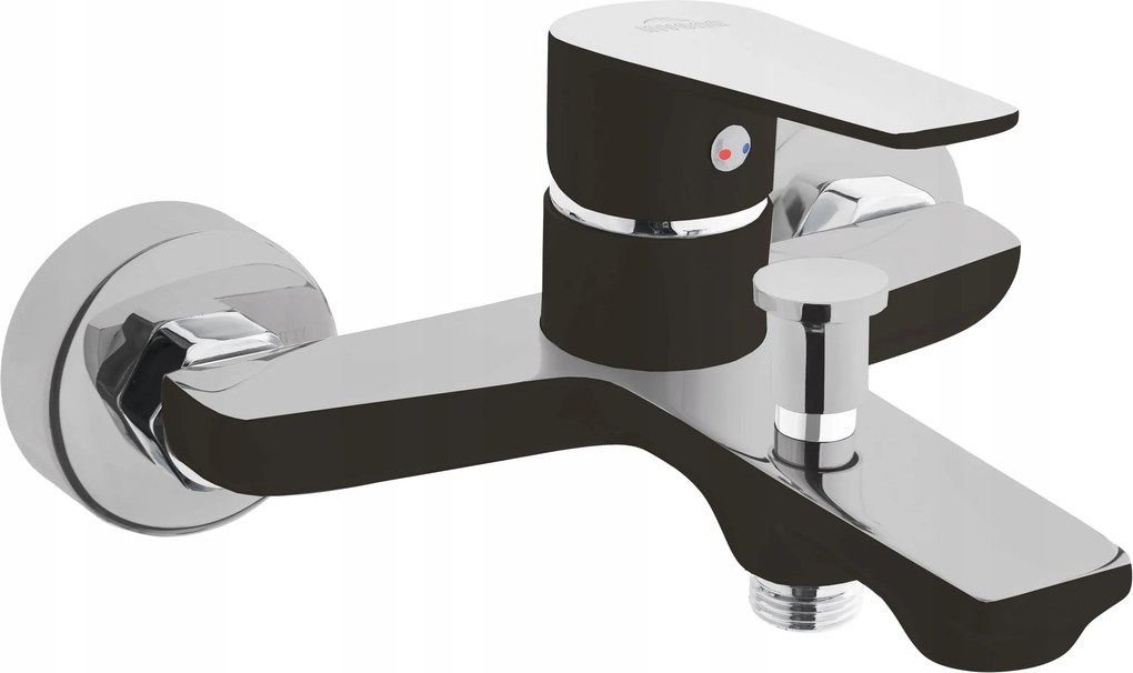 Kádtöltő Csaptelep Fekete Króm Fali Szett Invena